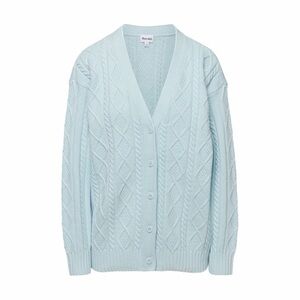 Aritzia Sunday Best pastel blue knit Lamora cardigan